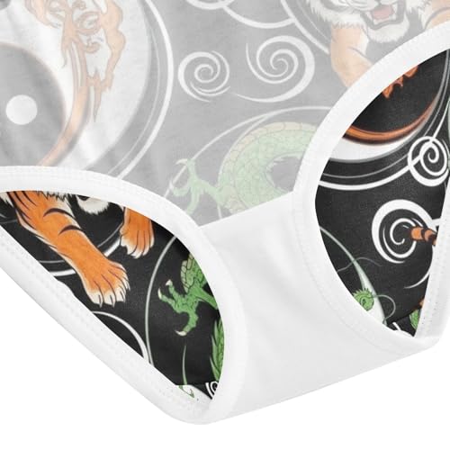Tiger Green Dragon Girls Panties, Toddler Girl Panties, Cotton Underwear Girls, 2–8 Years4