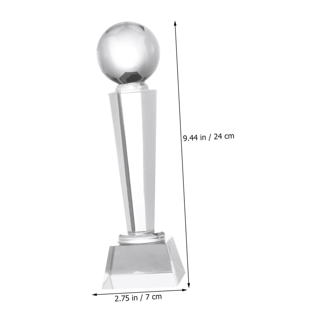 Mipcase Kristall Fußballspielpokal aus Quarz für Turnier Auszeichnungen | Abschlussatmosphäre, Elegante Kristalltrophäe für Sportbankette, für Klassenzimmer und Geschenkbeutel