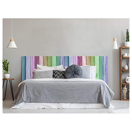 Cabecero Cama PVC Textura Madera Arcoiris 150x60cm | Disponible en Varias Medidas | Cabecero Ligero, Elegante, Resistente y Económico