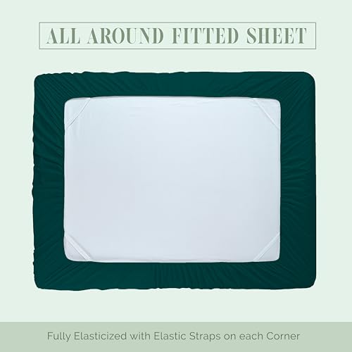 Elegant Comfort Luxurious 1500 Premium Hotel Quality Microfiber 4-Piece Sheet Set, 18-24 Inches Deep - Extra Deep Pocket Sheets - Ultra Soft 4PC Deep Pocket Sheets, Full, Marine Teal