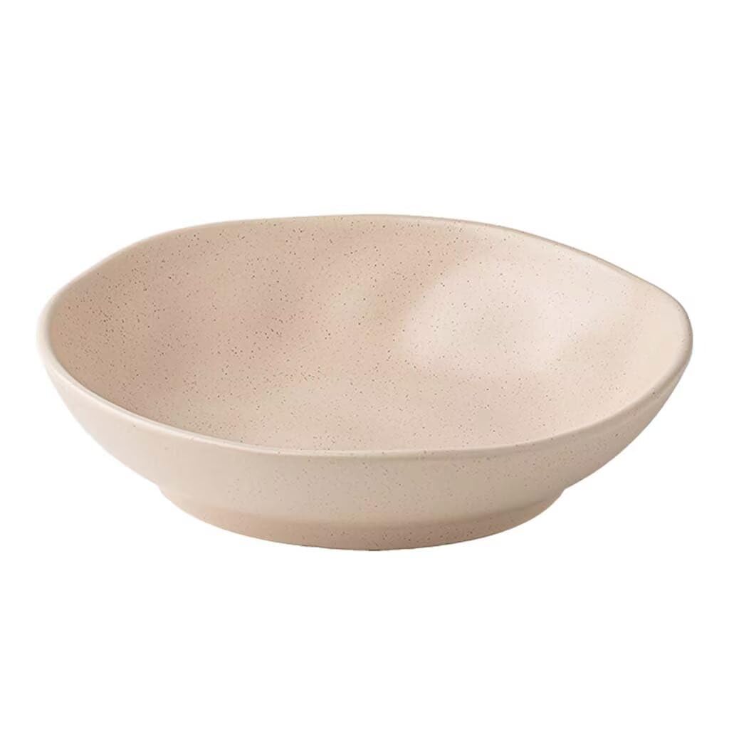 Insalatiera irregolare da 21,5 cm, piatto di riso smaltato al sesamo per servire, stoviglie per fette, perfetto per insalata, pasta o frutta, decorazione per la casa e la cucina
