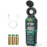 Light Meter Lux Foot Candles Meter 0~400,000 Lux Range, Large Backlit Display, Light Meter for Plants Luxmeter Light Meter Digital Illuminance Meter Handheld