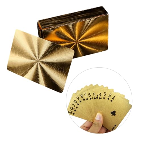 BESTonZON wasserdichte Goldfolie Pokerkarten Aus Langlebigem Kunststoff Kreative Colorierung Hervorragendes Spielgefühl Für Familie Bar Und Büro Glänzende Unterhaltungsspielzeuge – Bild 4