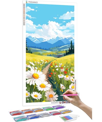 Diamond Painting pour adultes grand format fleurs de montagne 80x40