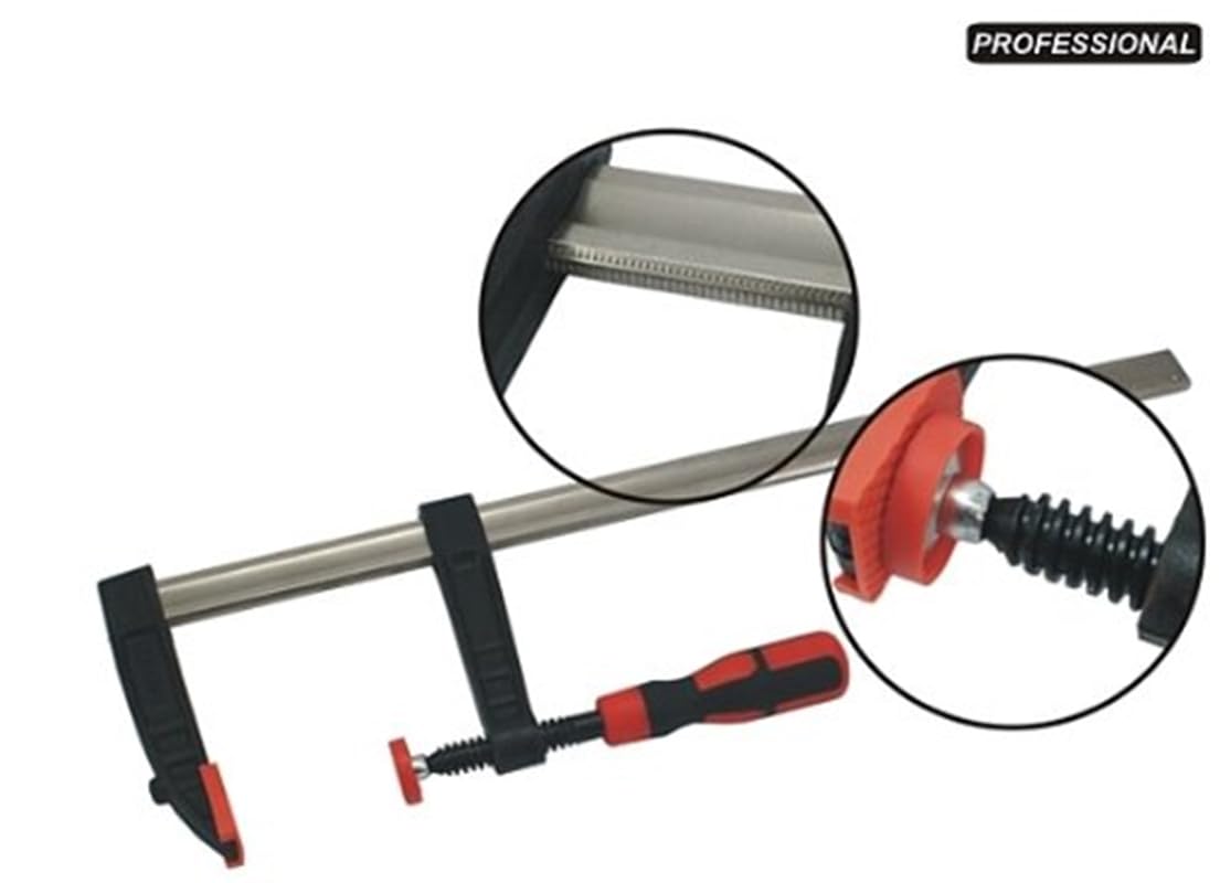 SIO Sargento Carpintero Profesional 1200 x 120 mm – Prensa Tipo F de Gran Apertura para Madera – Barra de Acero Alta Resistencia, Mordazas Reforzadas, Herramienta Carpintería y Bricolaje