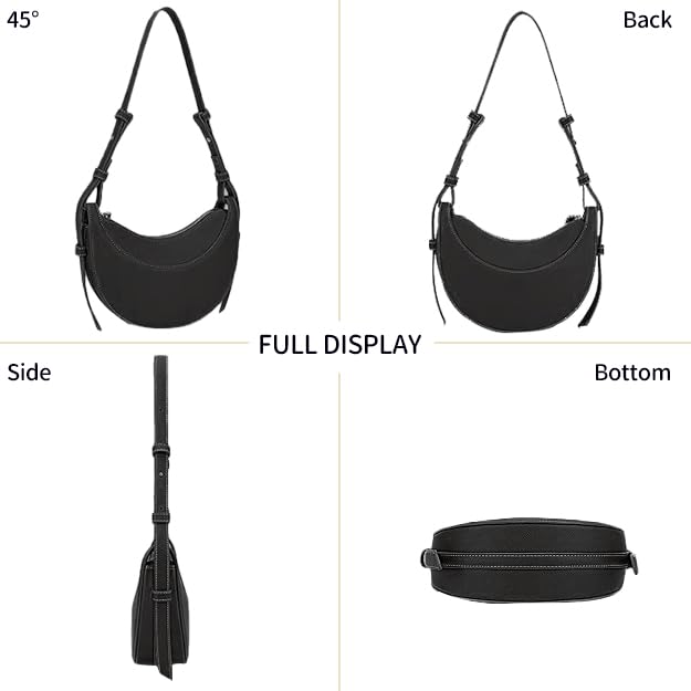 Image of Saddle Bag for Women Crescent Bag Shoulder Bag Purse Hobo Handbag Leather