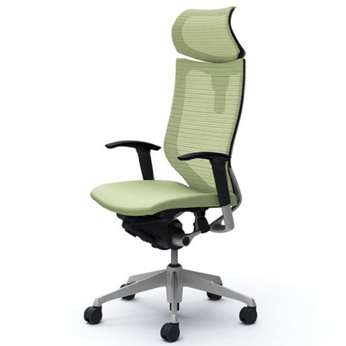 オカムラ オフィスチェア バロン 可動ヘッドレスト 可動肘 座クッション デスクチェア ピスタチオ CP81DR-FEF6