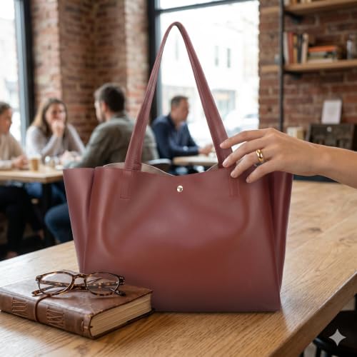 Image of Pure Vegan Leather Tote Bag for Women, Fully Embossed, Handbag, Shoulder Bag, Black