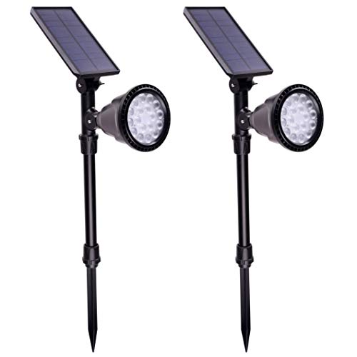 isunmoon Upgraded Version Landscape Spotlights Waterproof Outdoor 18 LED Solar Lights Auto...