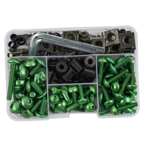 オートバイフェアリングイネジ Compatible With MV For Agusta For F4 For 1000AGO For Tamburini 2005 バイクボディワークネジ フェアリングボルト ネジキット 190個対応(Green)