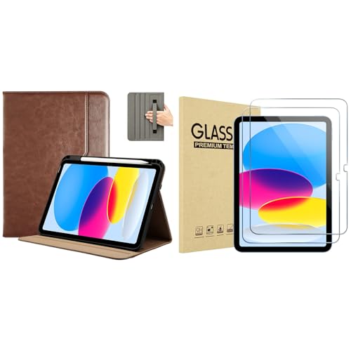 ProCase ProCase PU Leather Case Business Stand Cover and 2 Pcs Screen Protector for iPad A16 2025 11th Generation 11 Inch/iPad 10th 2022 10.9 Inch
