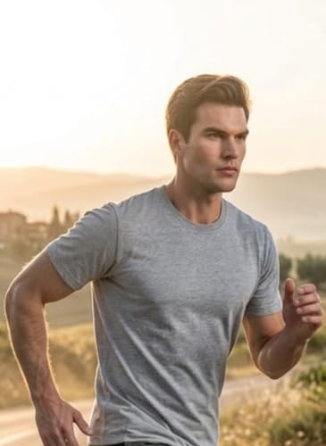 Image of FARMAN Men's Cotton T-Shirt, Regular Fit, Half Sleeve, Grey