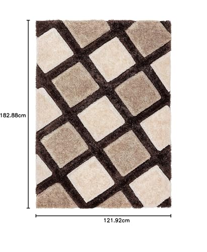 Image of Carpet for Living Room 4x6 feet Anti Skid Rug Colour Beige Brown