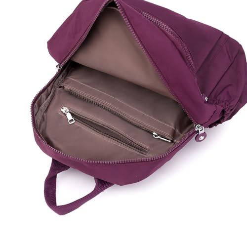 Image of Tanweibago Mini Nylon Women Backpacks,11L Small Ladies backpacks Casual Lightweight Women Shopping Travel Daypack (Purple)