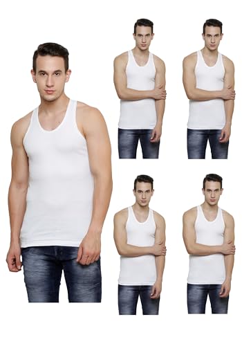 Image of Prince Super Deluxe Round Neck Cotton Men's Vest- White, Feather Soft 100% Combed Cotton, Snug Fit, Quality Stitching - Moisture Absorbing & Breathable