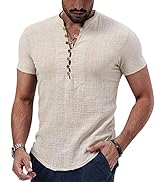 Camicia Uomo Lino Cotone Maniche Corte - Stile Coreano, Casual Estivo, Vestibilit&agrave; Ampia