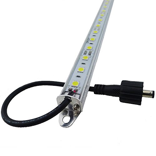 LEDENET 12" 6500K-7000K White Super Bright 18LEDs 5050 Aquarium LED Strip Lighting for Fish Tanks - Waterproof Aluminum Lighting 12V DC LED Linear Bar Lamp (Cold White, 12" Long)