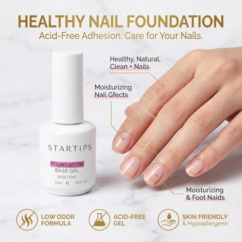 Image of Nail Care Top Coat and Base Gel Foundation 15 ml | Pack of 2 | Chip Resisting Formula With High Shine & Full Coverage | Salon Finish | One Stroke Application | Skin Friendly