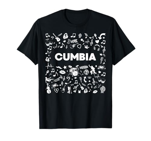 I Love Cumbia Music T Shirt - Maglietta musica latina Maglietta