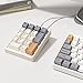 Kisnt Mechanical Number Pad,Hot Swappable Numpad Wired USB 17 Keys Keypad White Backlit Numeric Keypad with PBT Keycaps for Laptop PC Compact Keyboards(Retro Beige, Red Switch)