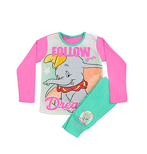 Disney Pijama de algodón Dumbo Follow your Dreams 4-10 años, Sigue tus sueños, 7-8 Años