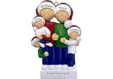 Expecting Christmas 2024 Personalized Family of 5 Pregnant Ornament - Custom Pregnancy Reveal, Mom To Be Gift, Due Date, Expecting Parents Gift for Couple - Tree Bauble