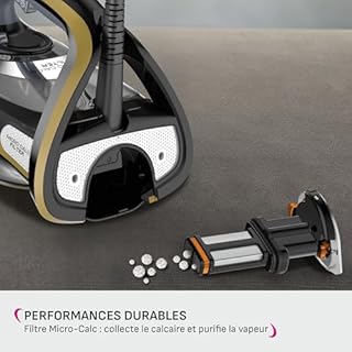Calor Ultimate Pure Fer à repasser vapeur, 3000 W, Filtre Micro Calc, Fonction pressing 260 g/min, Débit vapeur 60 g/min FV9839C0