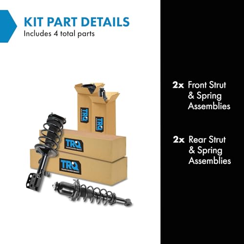 Image of TRQ Front and Rear Strut & Coil Spring Assembly Set Driver & Passenger Sides Compatible with 03-08 Pontiac Vibe Toyota Matrix