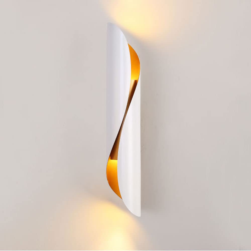 VDOQTLJT 2-Lights - Wall Sconce with Metal Spiral Lamp Body G9 Light Source Lighting Fixture Modern Minimalist Living Room Decorative Lamps Compatible with Bedroom Hallway TV Chandelier(Bianco)