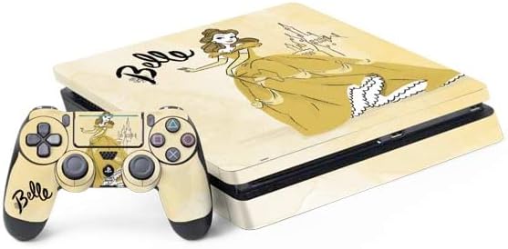 Skinit Decal Gaming Skin Compatible with PS4 Slim Bundle - Officially Licensed Disney Princess Belle Art Design