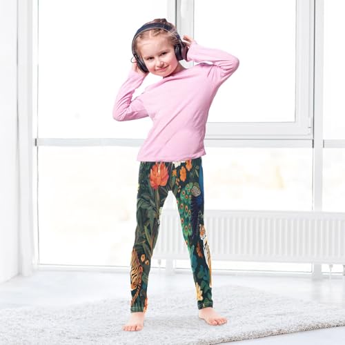 Toddler Girls Leggings Printed Yoga Pants Leggings Peacock and Tiger for Kids4