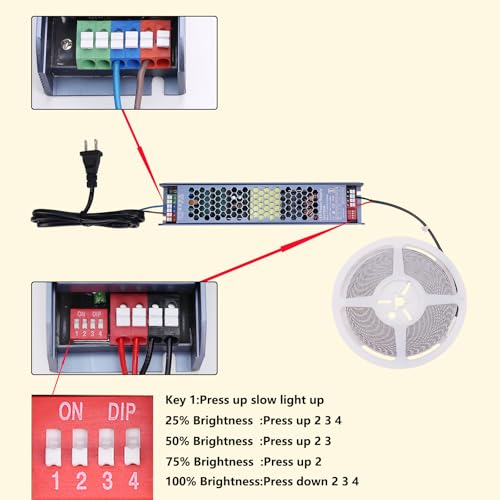 Image of BENLUN 48V COB LED Strip Light 65.6ft, 4000K Natural White Flexible Cuttable LED Tape Lights 8W /M 480LEDs /M CRI 92 with AC 110V Power Supply for Bedroom Ceiling Living Room Commercial