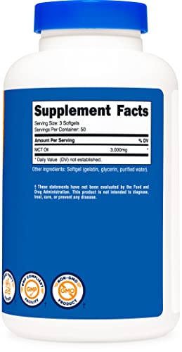 Nutricost Mct Oil Softgels 1000Mg, 150 Sfg (3,000Mg Serv) - Great For Keto, Ketosis, And Ketogenic Diets #TOP3