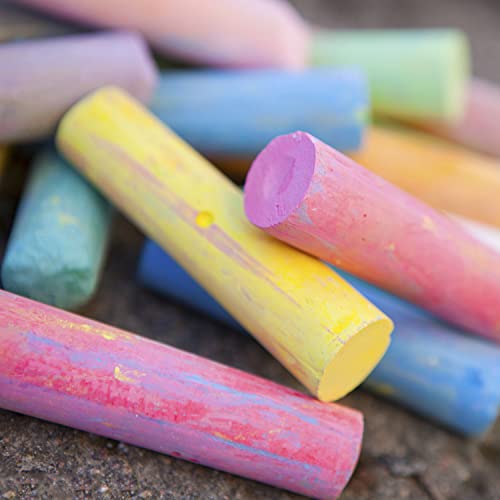 Keebor Washable Sidewalk Chalk, 54 Pcs 8 Colors Jumbo Chalks Bulk, Non-Toxic Chalk for Kids Adults, Painting on Chalkboard, Blackboard, Playground, Outdoor Sidewalk