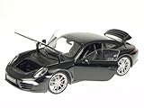 Material: Druckguss Welly Porsche 911 991 Carrera S schwarz Modellauto 18047 1:18