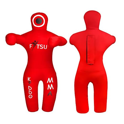 FITSU Grappling Dummy for Kids - Jujitsu Dummy for Judo Karate, Wrestling, Martial Arts, Kick Boxing, Punching, MMA Brazilian Bag 4 feet (47") - UNFILLED (RED)