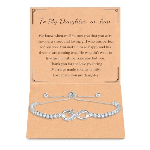 Gift for Best Friends Mom Daughter Girlfriend Wife Grandma Sister Bestie, Infinity Love Heart Bracelets for Birthday Christmas Valentins's Day Mother'
