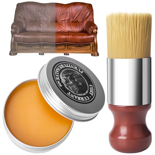 Furniture Salve for Leather Leather Salve with Bristle Brush Leather Conditioner Restorer & Polish Leather Repair Cream Deep Leather Cleaner Polish for Sofa Car Seat Furniture Wood Shoes Bags