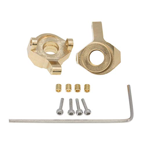 Tookie 2pcs Brass Steering Knuckle for AXIAL SCX24 AXI90081, 1/24 RC Crawler Car Upgrade Part Steering Knuckle Kit Hub Carrier Mount Set,RC Front Steering Knuckle for AXIAL