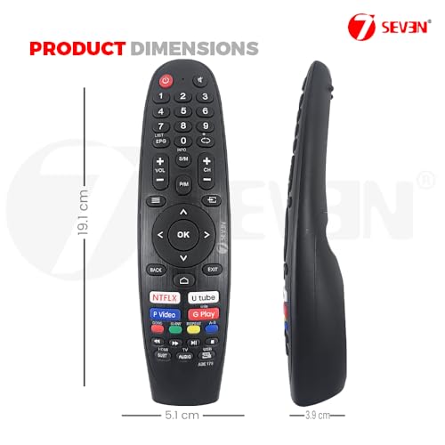 Image of 7SEVEN Compatible for Sansui Tv Remote Original Suitable Smart Android FHD UHD Television 32 43 55 65 inches and Make Sure Existing Remote Match Exactly to Replicate and Perform Comfortably