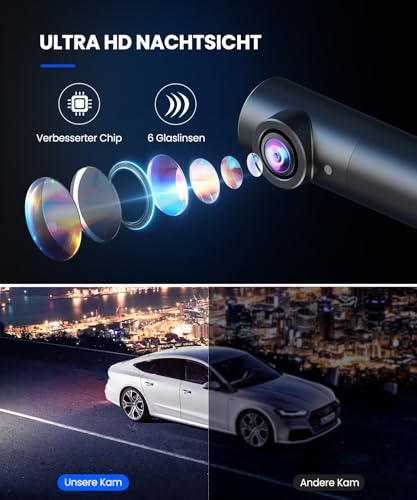 AUTO-VOX Digital Kabellos Rückfahrkamera Set, Unterstützt 2 Kameras zur Einparken/Überwachung,...