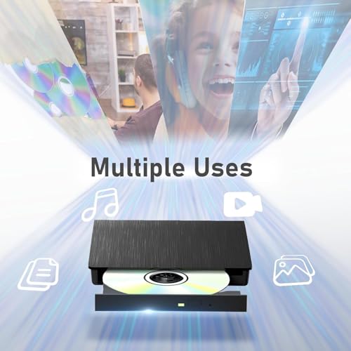 Yaeonku Externes Blu-ray Laufwerk Blu-ray Laufwerk DVD/BD Player Blu-ray Laufwerk USB 3.0 und Typ-C DVD Recorder für Windows XP/7/8/10/11 MacOS für PC,Laptop,Desktop,Mac
