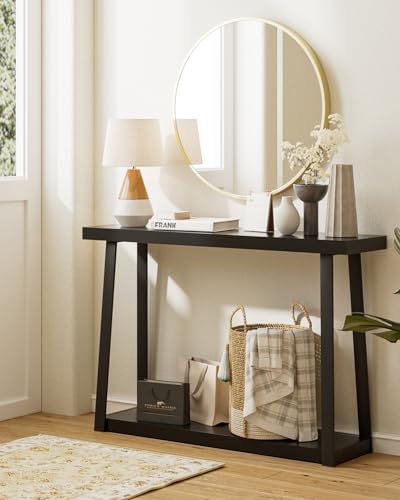 Masupu Console Table with Storage, Sofa Table with Shelf, Narrow