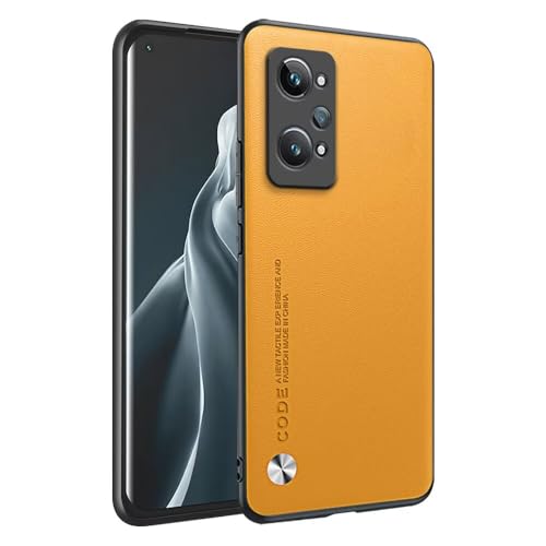 HONLEN Funda para Realme GT2 / GT Neo2 / GT Neo 3T (6.62" Inches) Carcasa de Negocios Respaldo de Cuero Amarillo