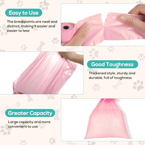 AiQInu 225 Stück Hundekotbeutel, Kotbeutel für Hunde, Bunt Hunde Kotbeutel Rollen, Tragbar Dog Poop Bags, Unparfümiert, Geeignet zum Ausgehen, 22 x 30 cm (15 Rollen, 15 pro Rolle)