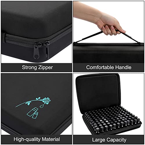 Hipiwe 120 Bottle EVA Essential Oil Storage Carrying Case Holds 5ml 10ml 15ml Bottle Hard Shell Exterior Essential Oils Organizer Holder Traveling Bag with Foam Insert & Handle, Black by Hipiwe - Image 3