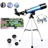 Updated Telescope, Portable Telescope for Astronomy Beginners Kids Adults Refractor Travel Telescope...