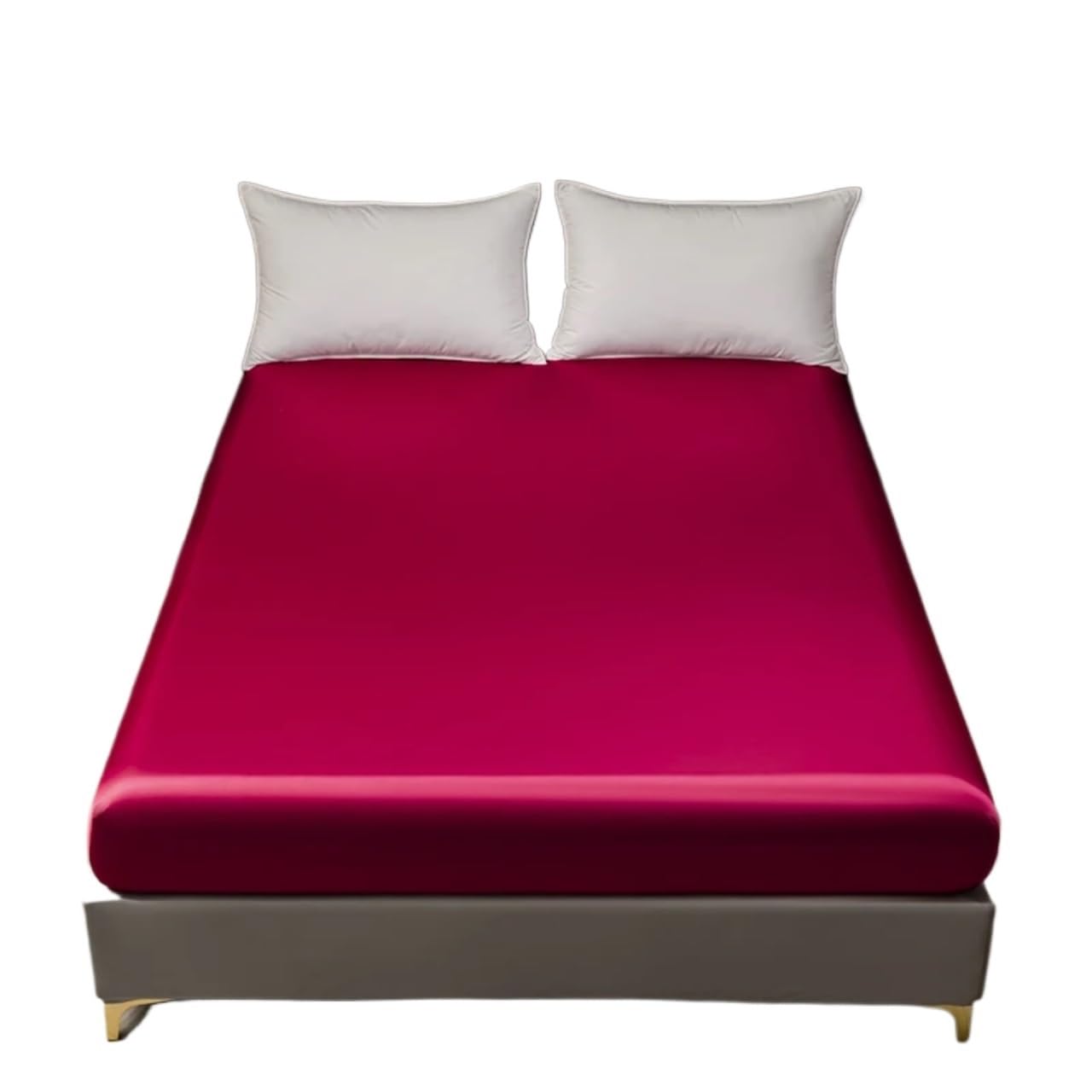 Funda de colchón Sedosa tamaño Completo, Funda satén, Suave, Individual Que se Adapta a colchones 12" 16" sin Almohada para ColchóN(Red,198x203cm)