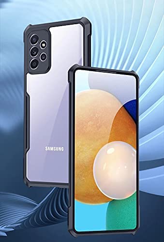 Image of Dashmesh Shopping Shockproof Crystal Clear Back Cover Case for Samsung Galaxy A23 | 360 Degree Protection | Protective Design | Transparent Back Cover Case (Black Bumper)