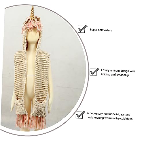 1pc Boys and Girls Hooded Hat Scarf Knitted Neck Warmer for Girls Boys Handmade Winter Accessory for Ages Keeps Ears Neck Warm Cold Weather3